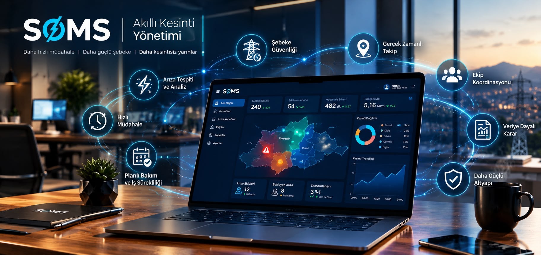 SOMS Smart Outage Management System (Akıllı Kesinti Yönetim Sistemi)